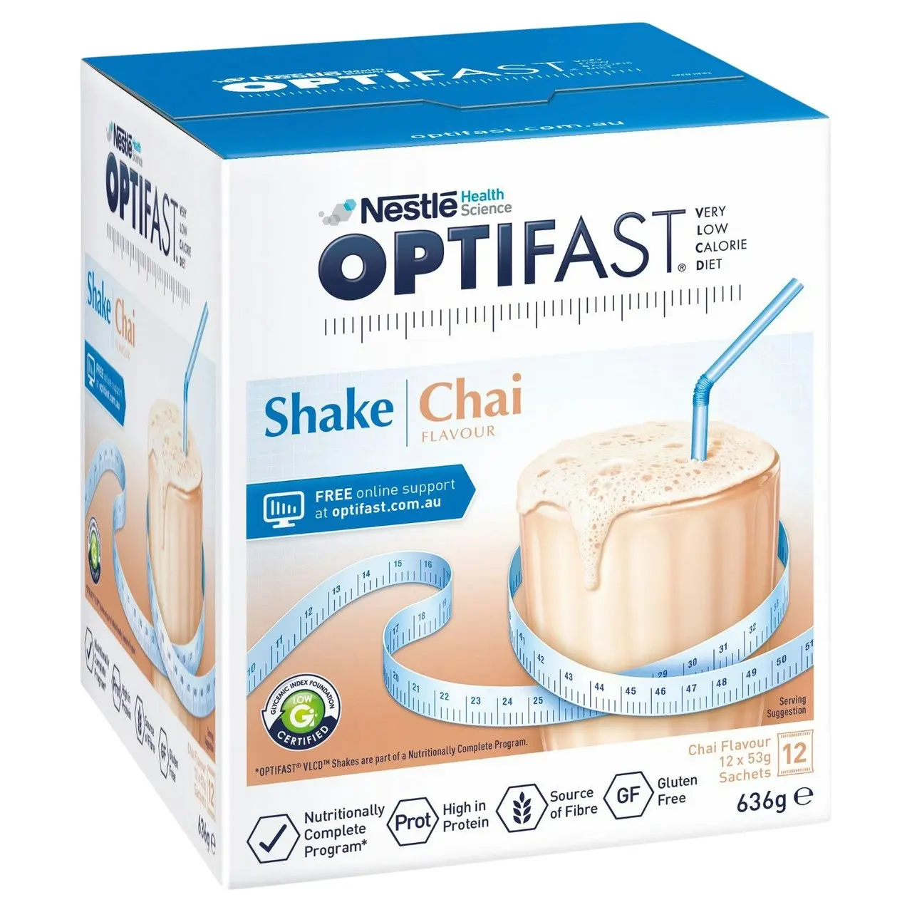 OPTIFAST VLCD Shake Chai 12 Pack 636g