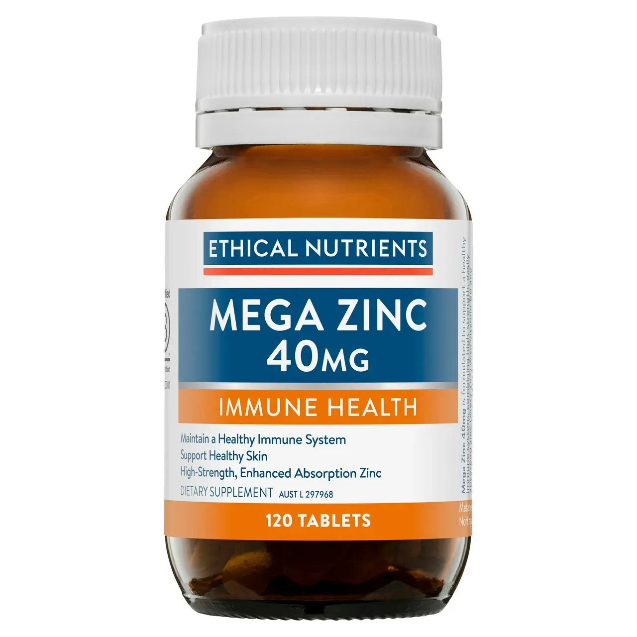 Ethical Nutrients Mega Zinc 40mg 120 Tablets