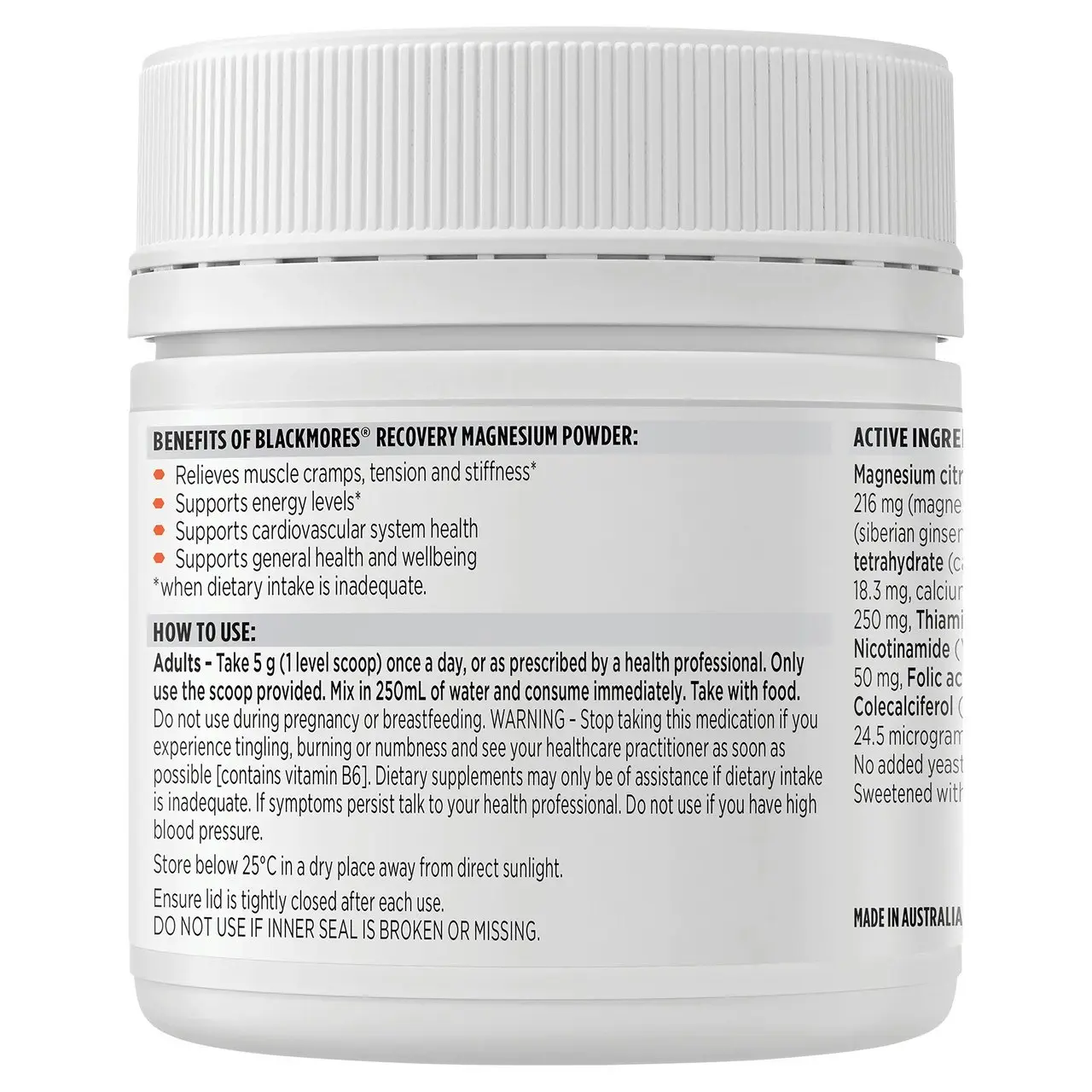 Blackmores Recovery Magnesium Powder 200g