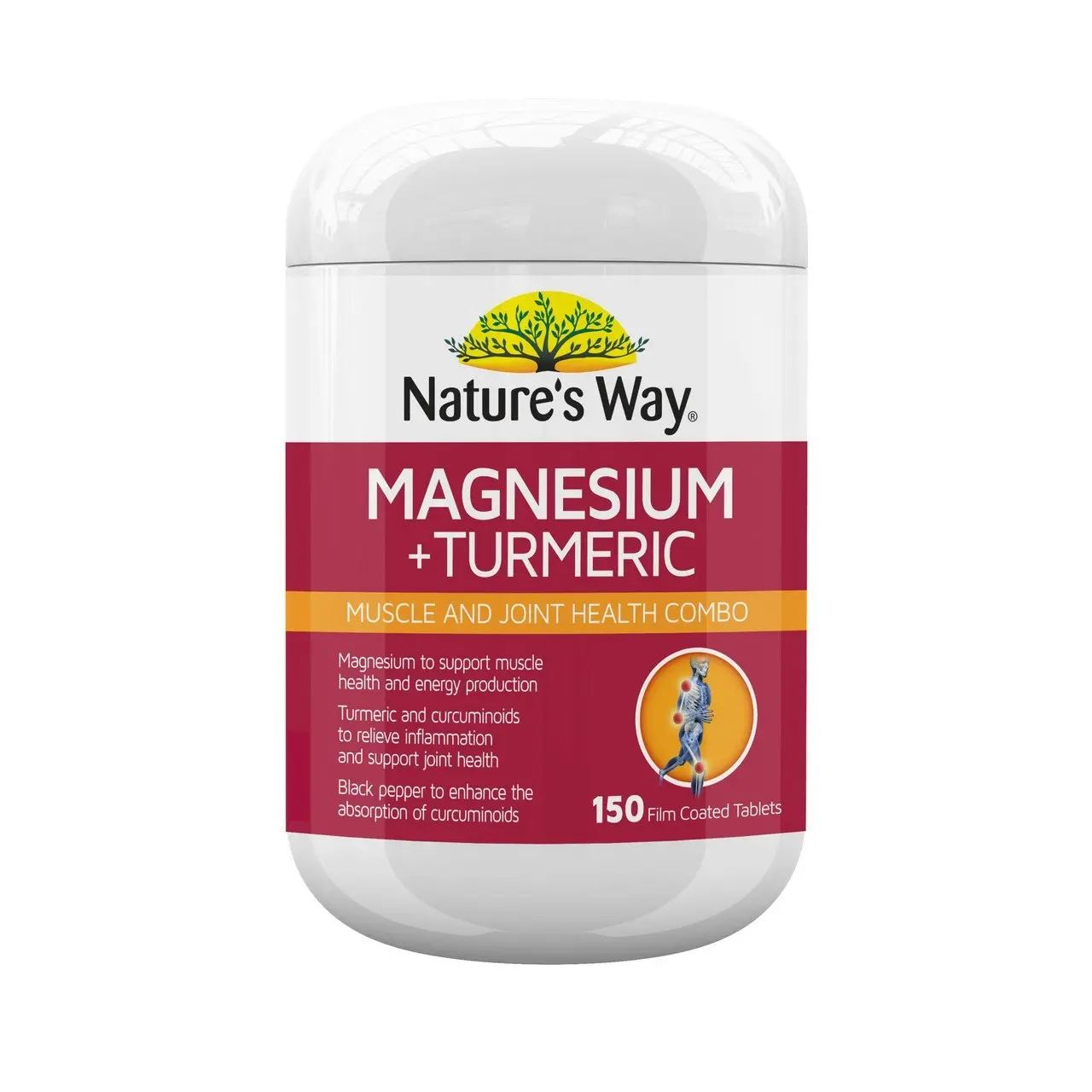 Nature's Way Magnesium + Turmeric 150 Tablets