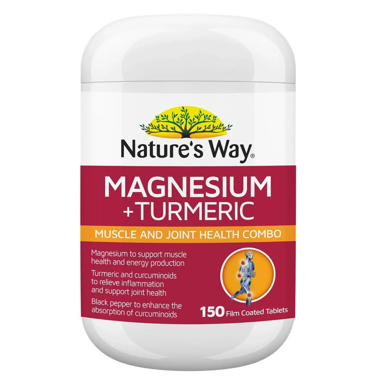 Nature's Way Magnesium + Turmeric 150 Tablets