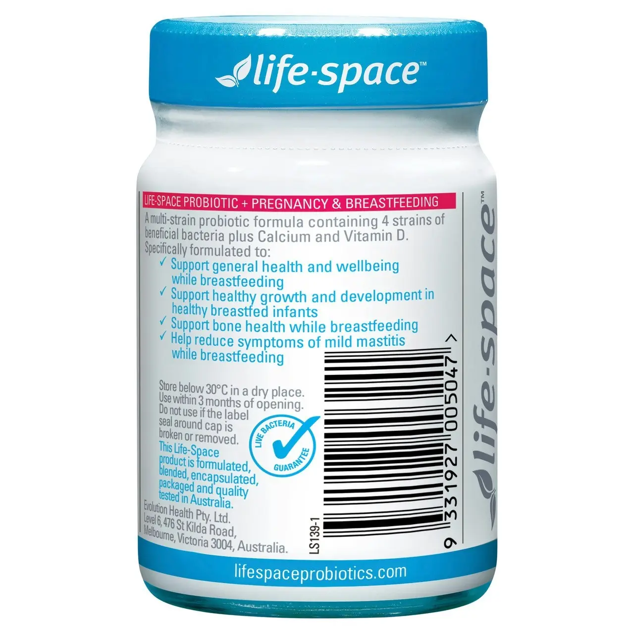 Life-Space Probiotic + Pregnancy & Breastfeeding with Calcium and Vitamin D 50 Hard Capsules