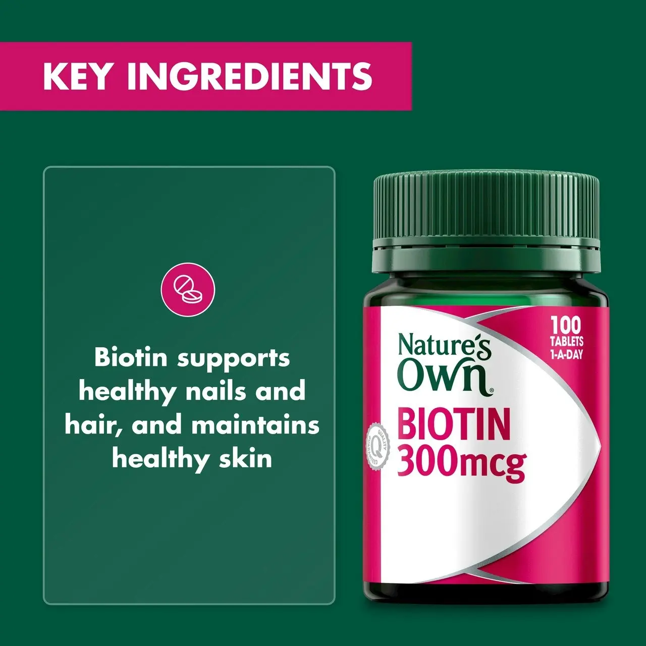 Nature's Own Biotin 300mcg