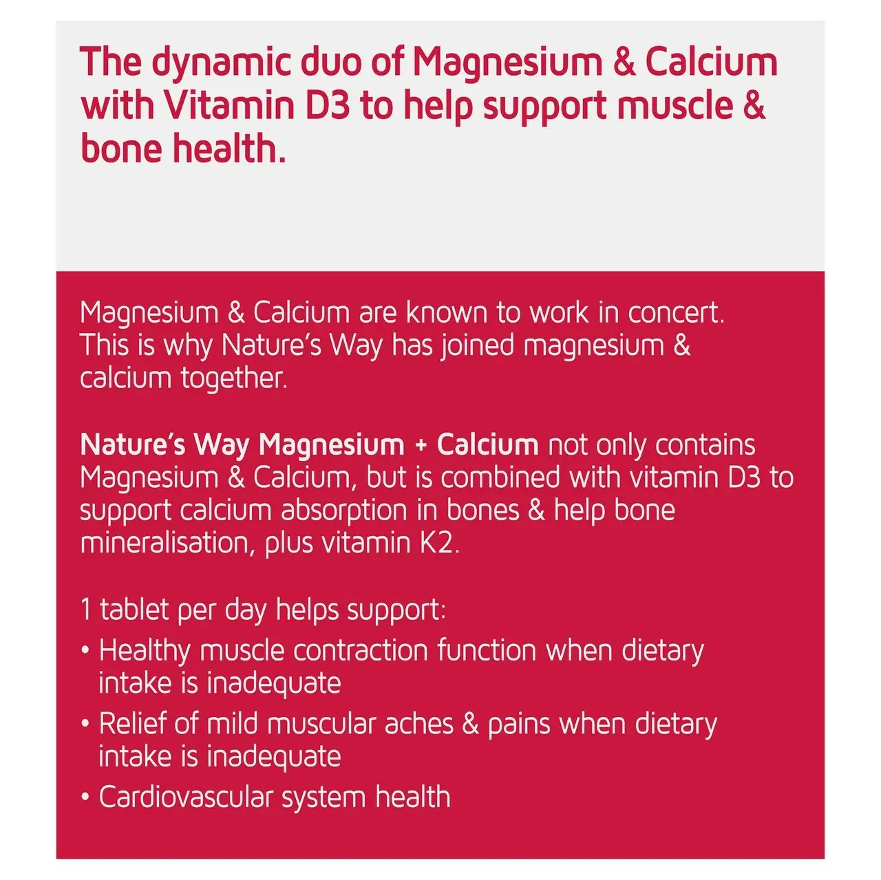 Nature's Way Magnesium + Calcium 150 Tablets