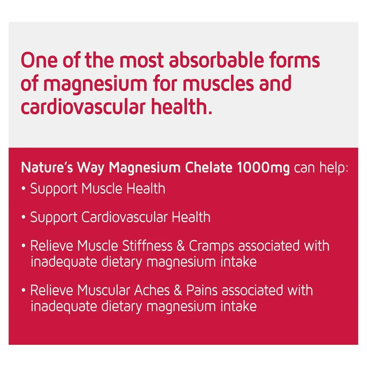 Nature's Way Magnesium Chelate 1000mg 100 Tablets