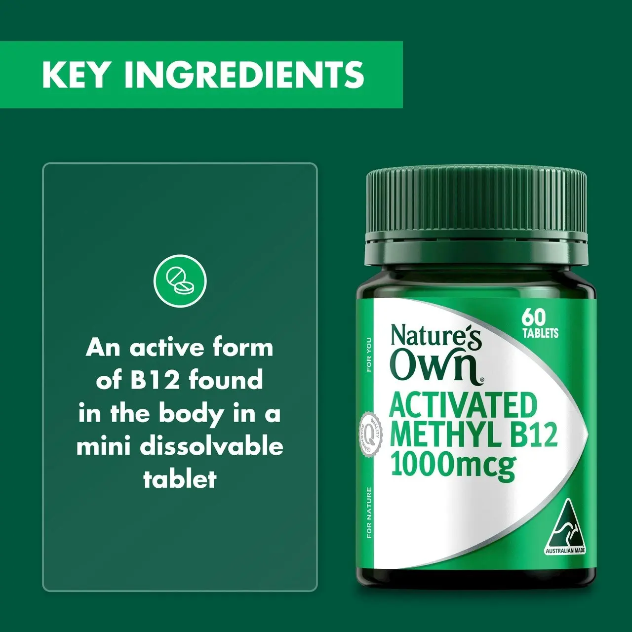 Nature's Own Activated Methyl B12 1000mcg