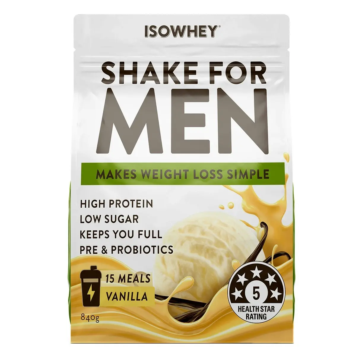 IsoWhey Men's Shake Vanilla 840g