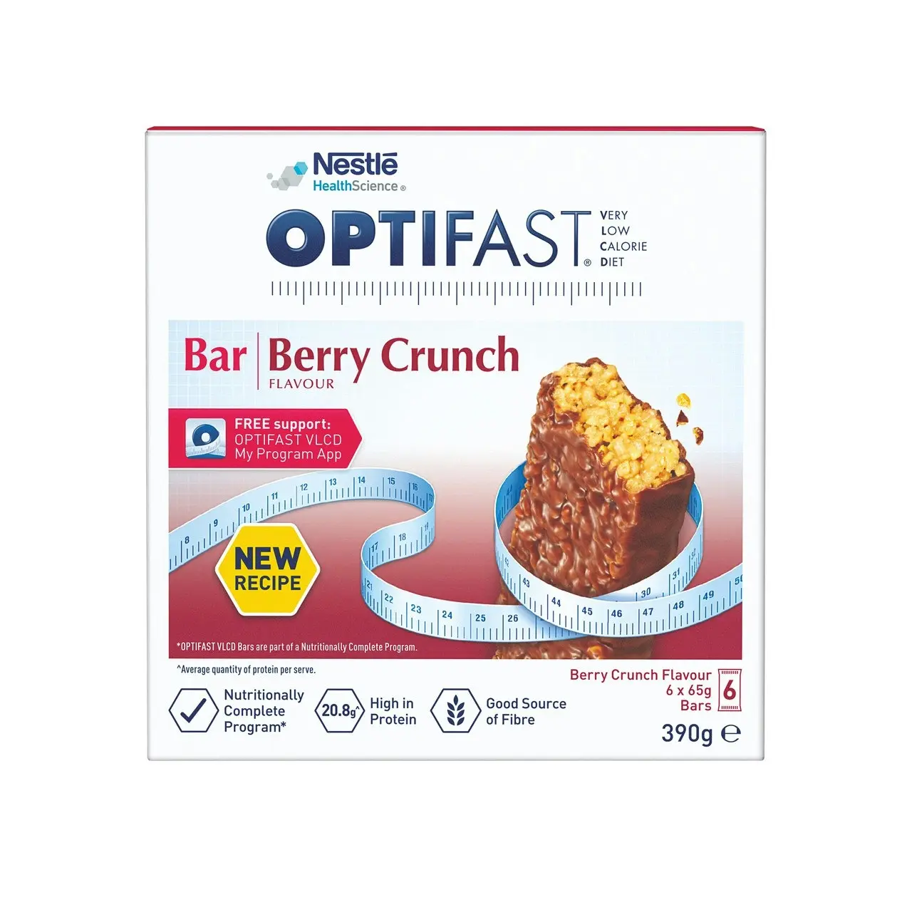 OPTIFAST VLCD Bar Berry Crunch 6 Pack 390g