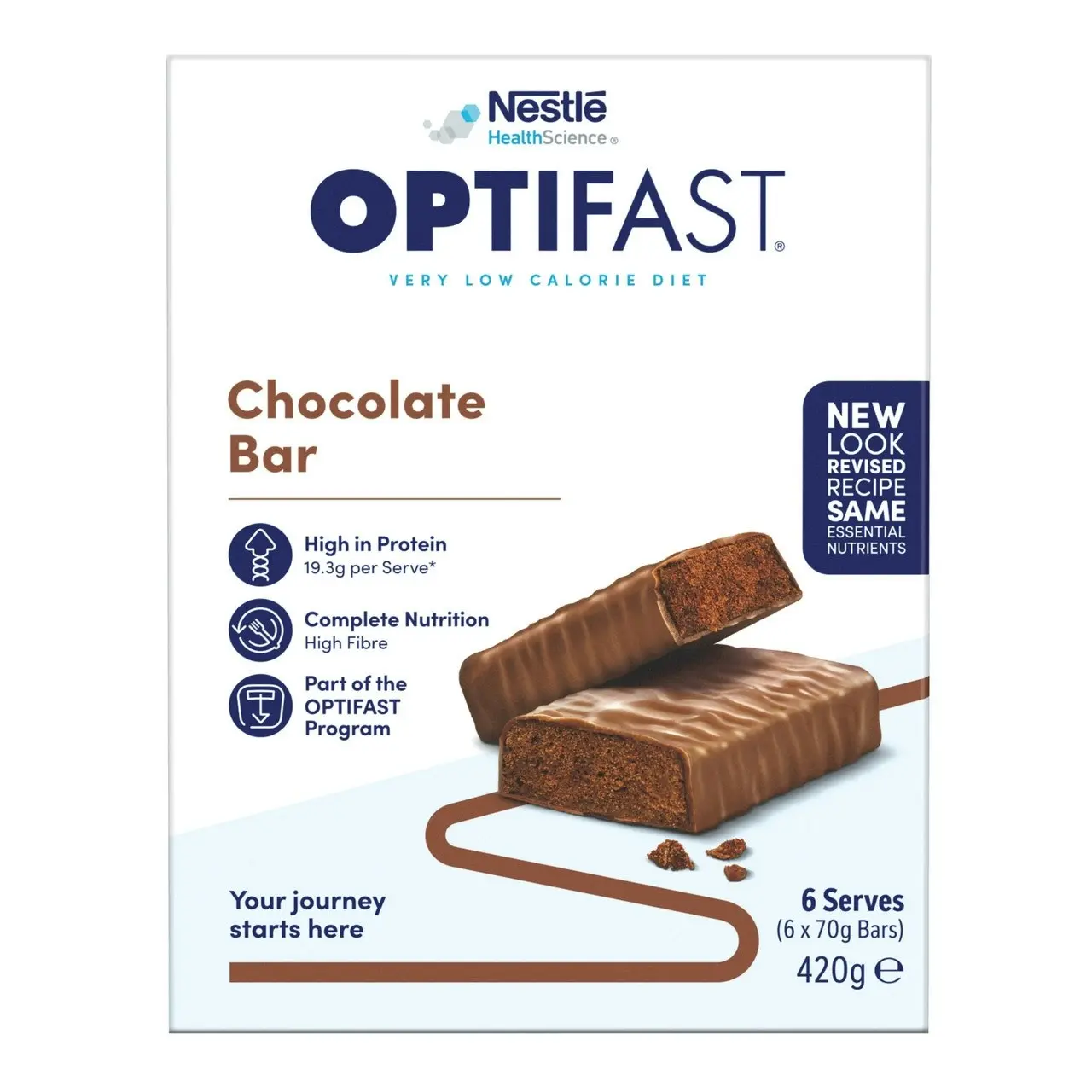 OPTIFAST VLCD Bar Chocolate 6 Pack 420g