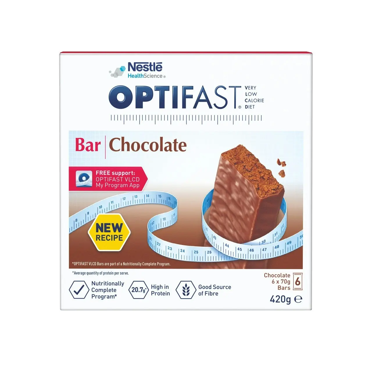 OPTIFAST VLCD Bar Chocolate 6 Pack 420g