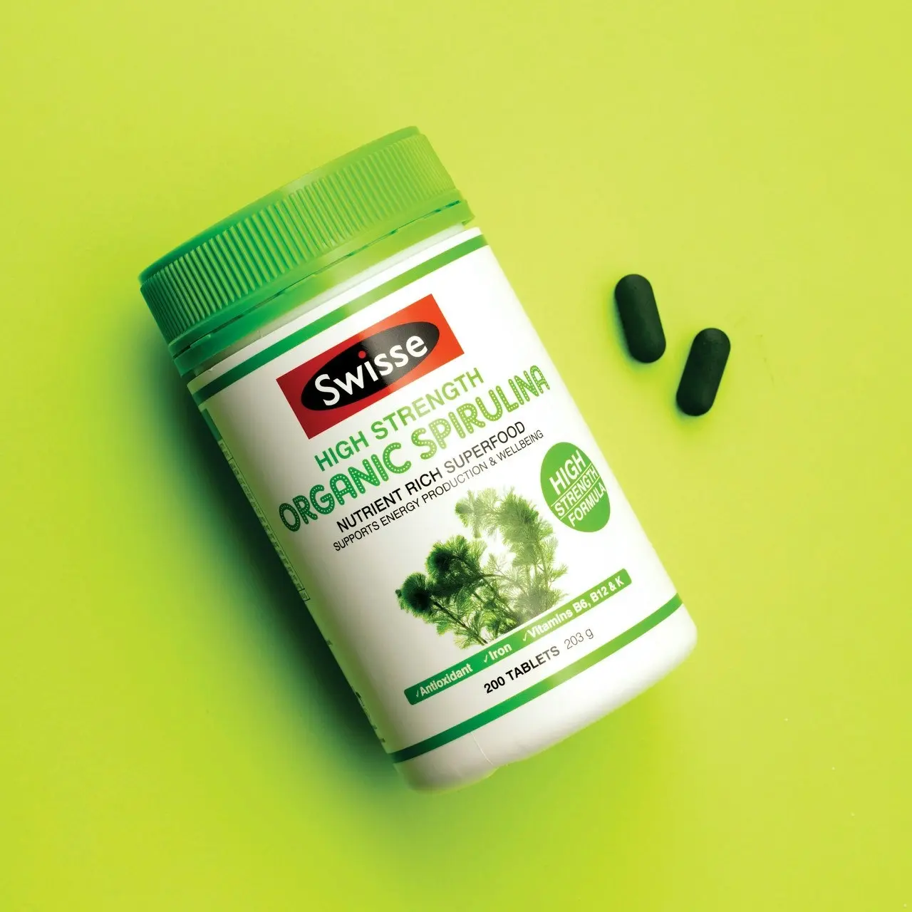 Swisse High Strength Organic Spirulina 200 Tablets