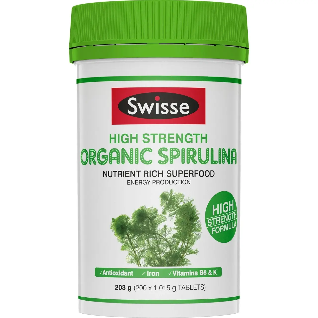 Swisse High Strength Organic Spirulina 200 Tablets