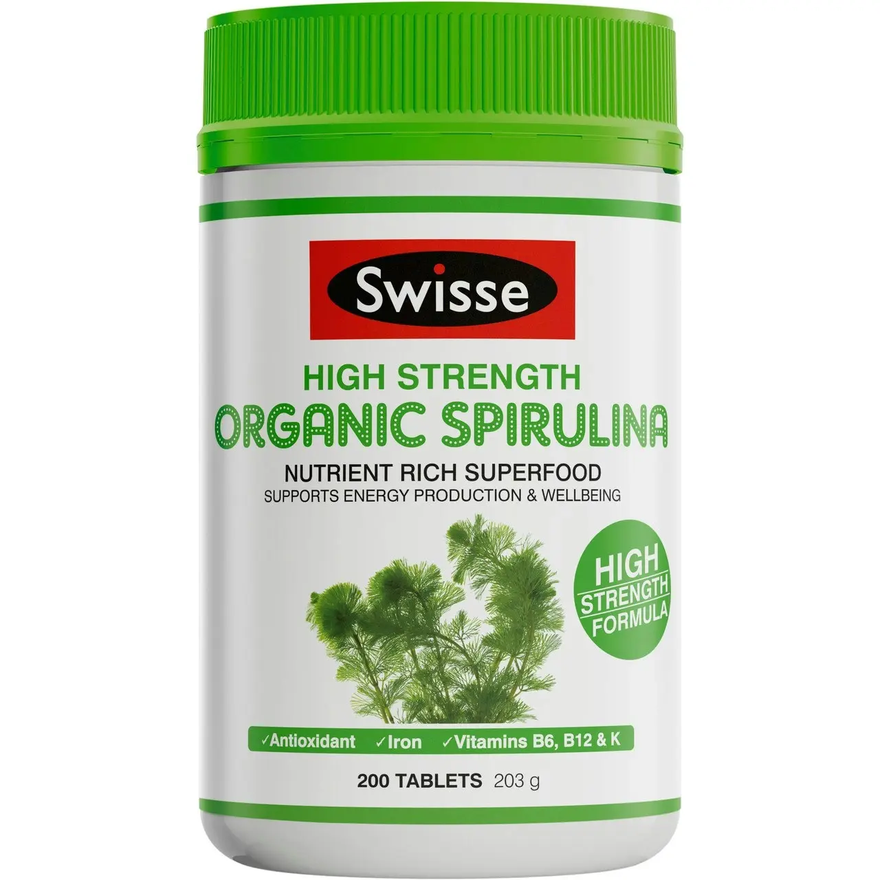 Swisse High Strength Organic Spirulina 200 Tablets