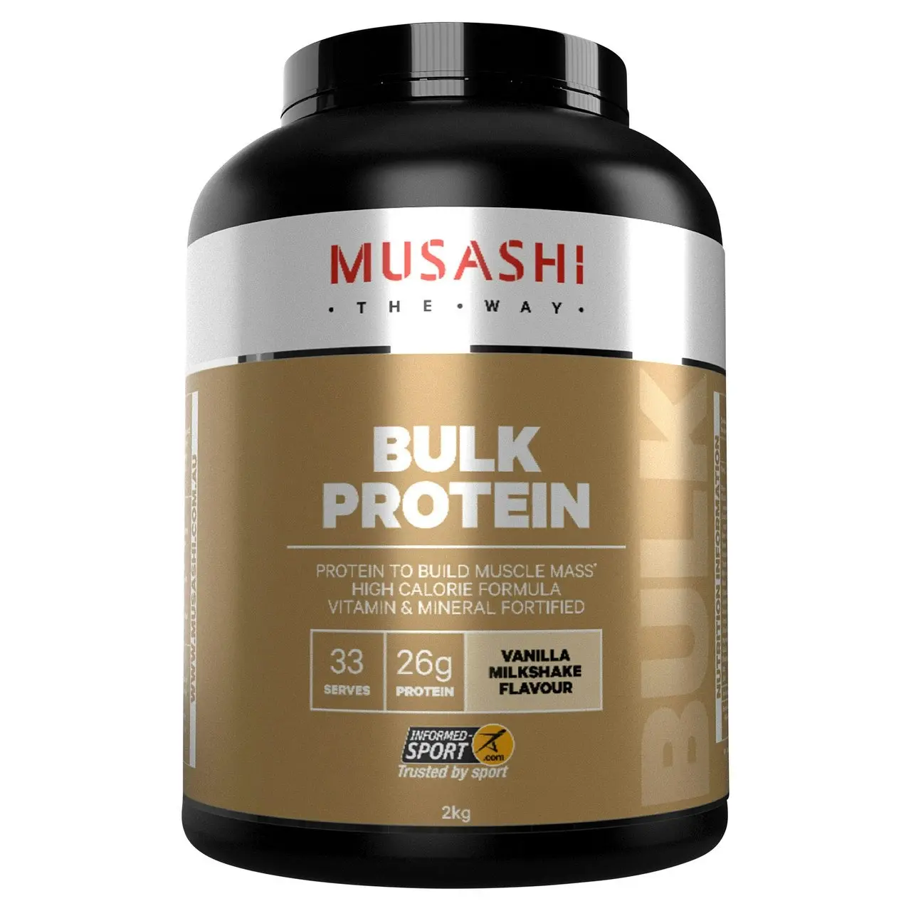 Musashi Bulk Protein Vanilla Milkshake 2kg