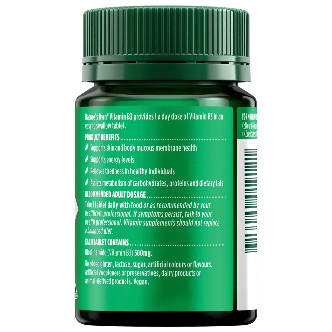 Nature's Own Vitamin B3 500mg