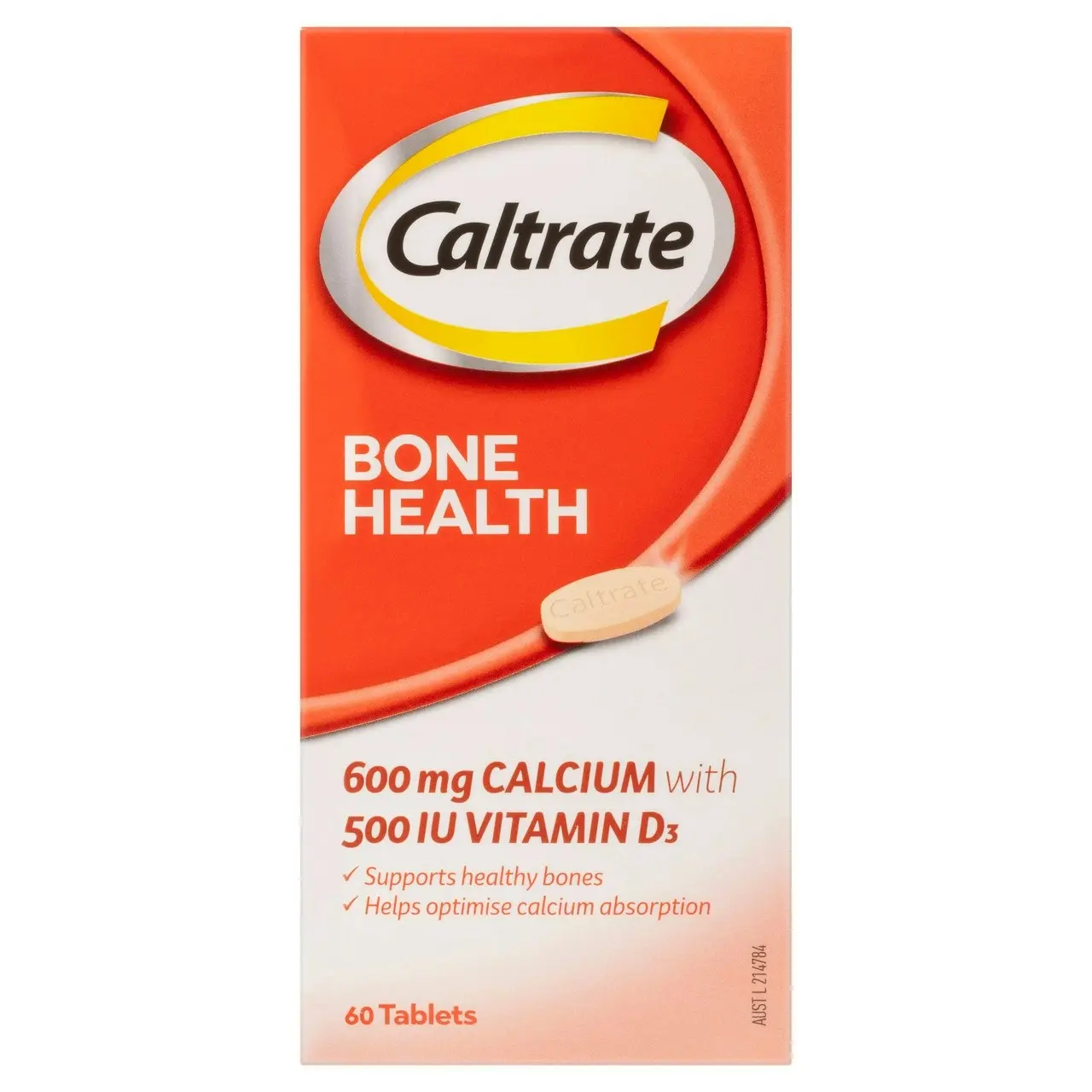 Caltrate 600 mg with 500IU Vitamin D 60 Tablets