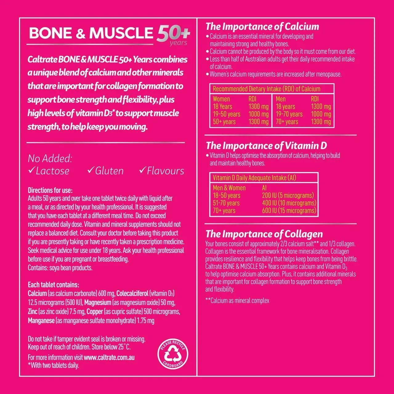 Caltrate Bone & Muscle 50+ Years 100 Tablets