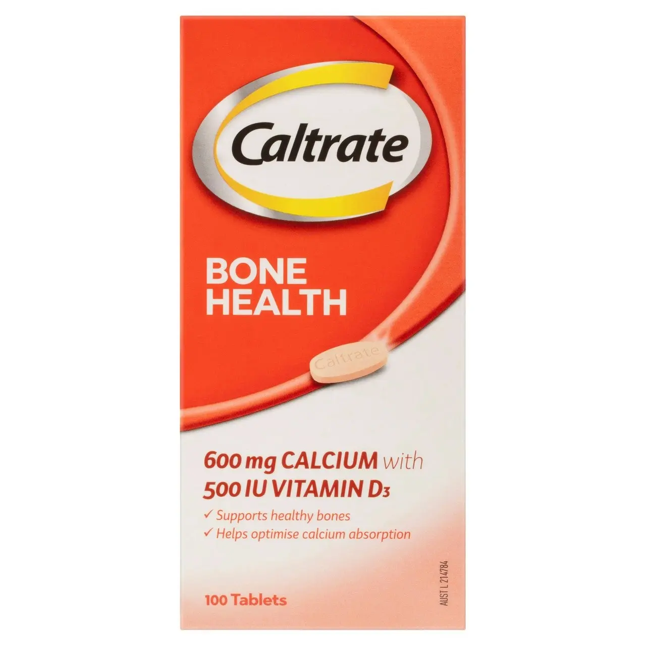 Caltrate 600 mg with 500IU Vitamin D 100 Tablets