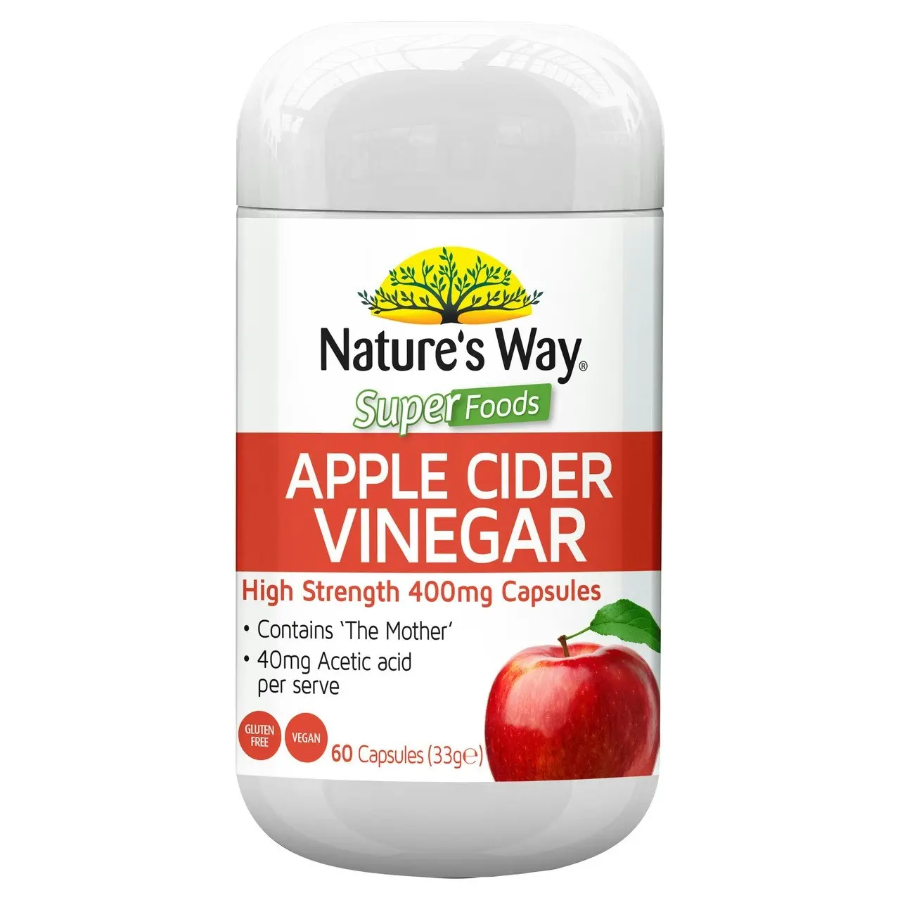 Nature's Way Superfoods Apple Cider Vinegar 400mg Capsules 60