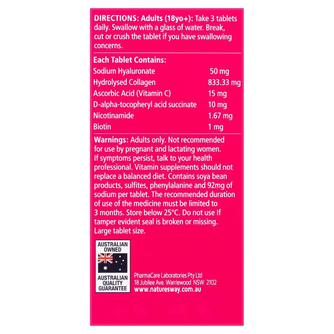 Nature's Way Beauty Collagen + Hyaluronic Acid 60 Tablets