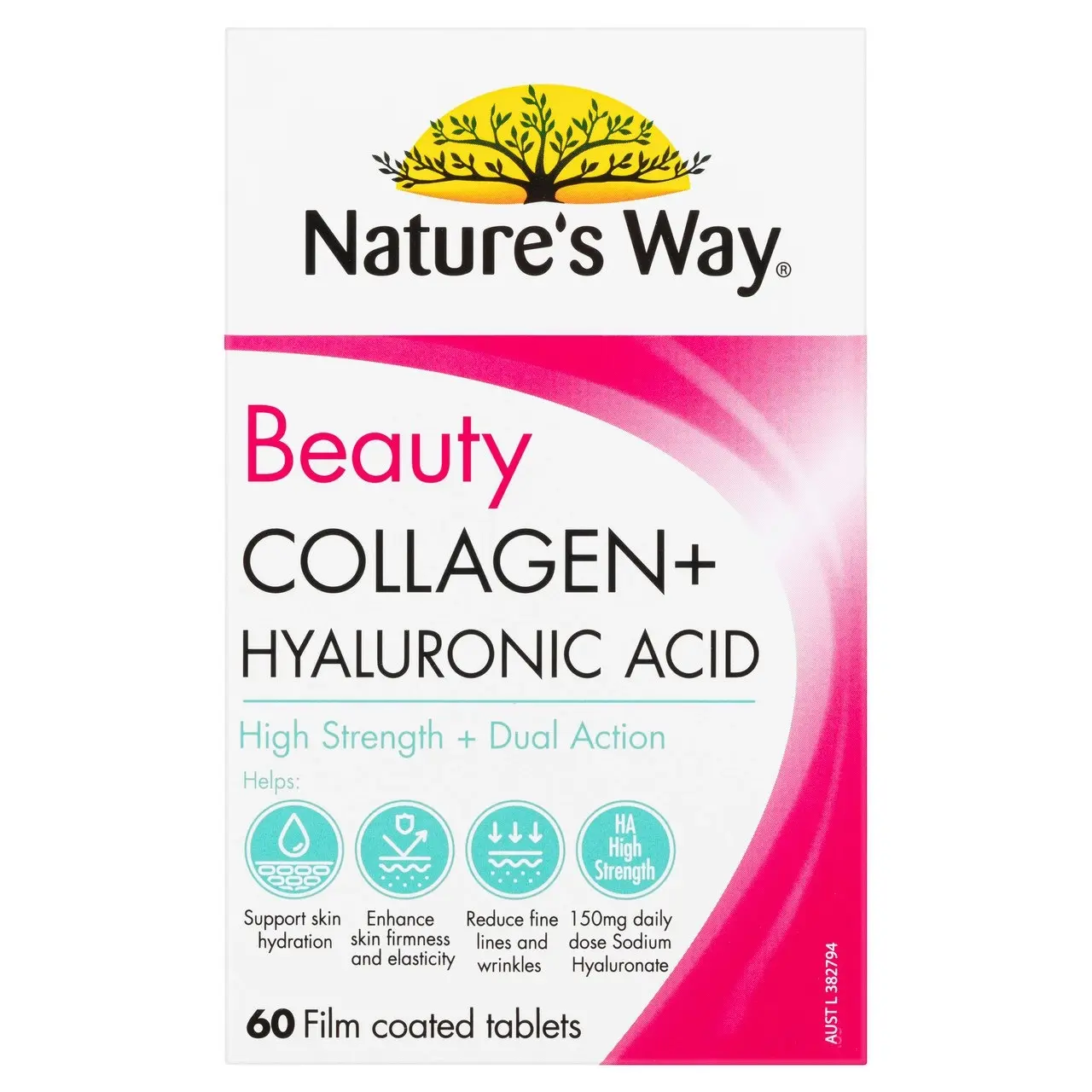 Nature's Way Beauty Collagen + Hyaluronic Acid 60 Tablets