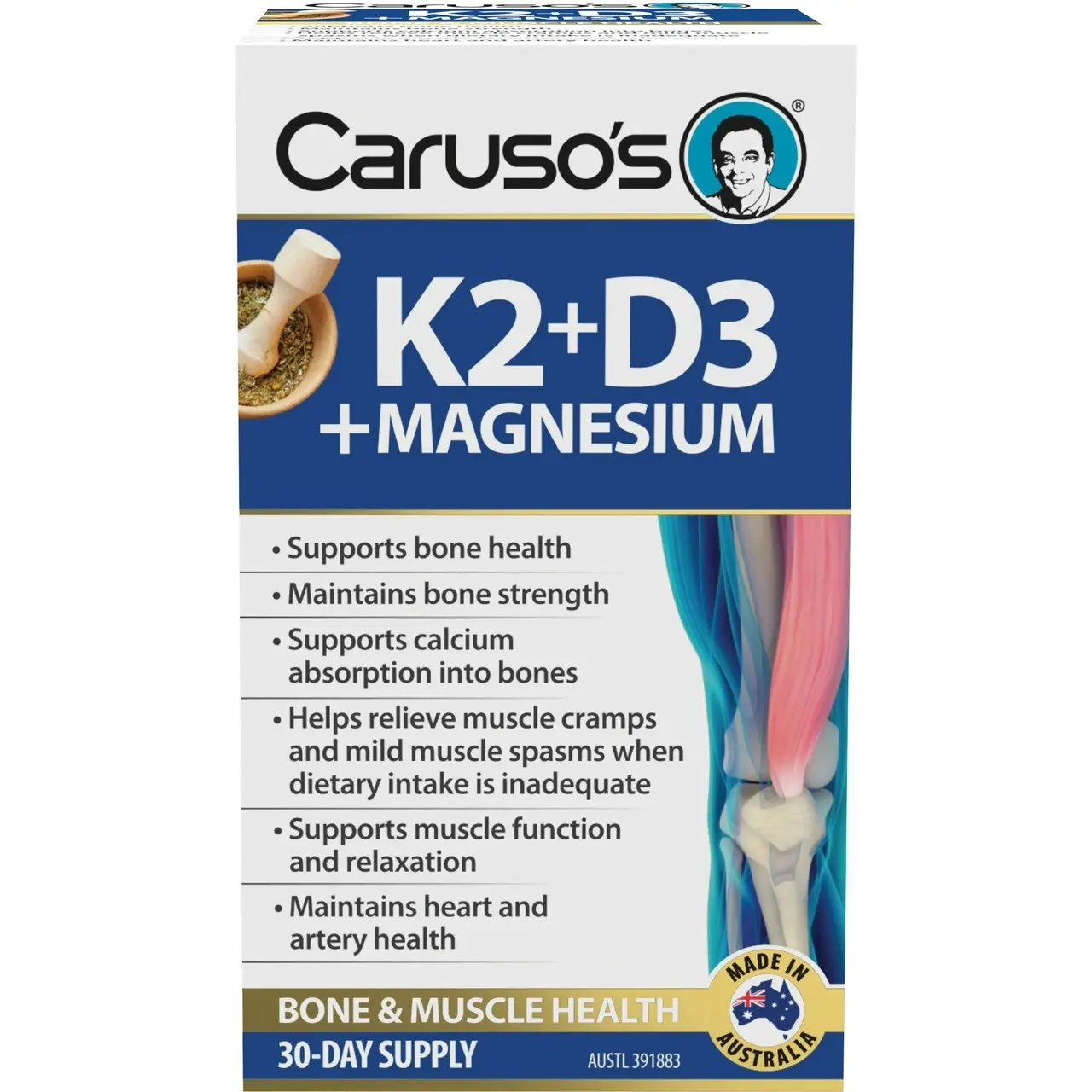 Caruso's K2 + D3 + Magnesium 30-Day Supply