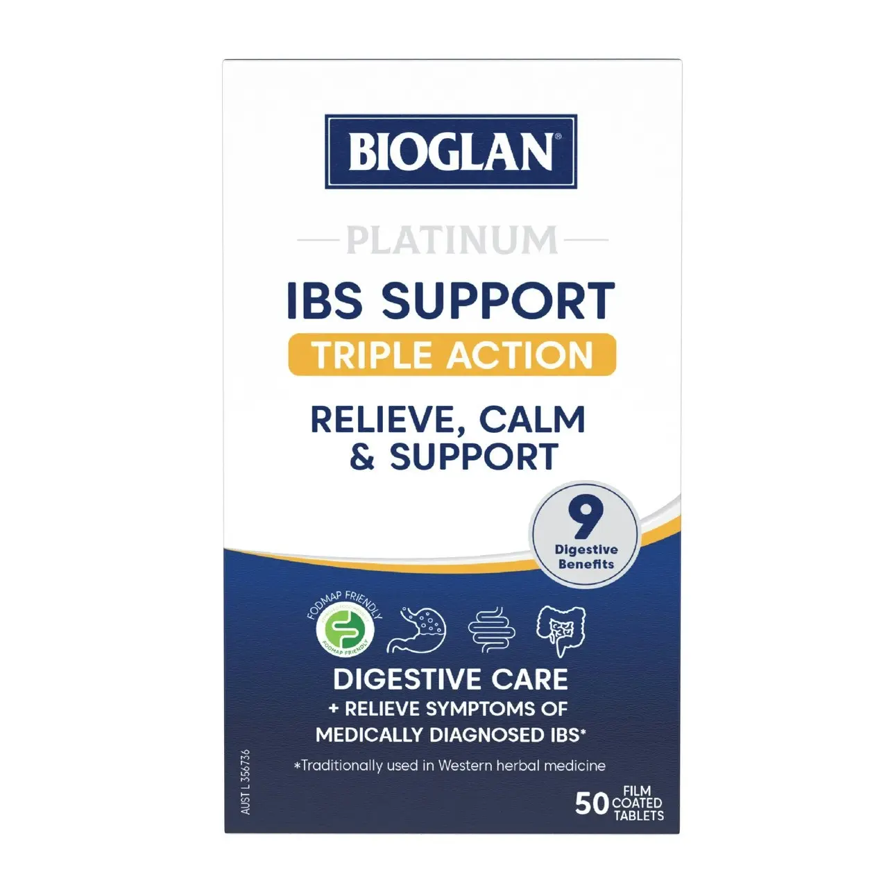 Bioglan Platinum IBS Support 50 Tablets