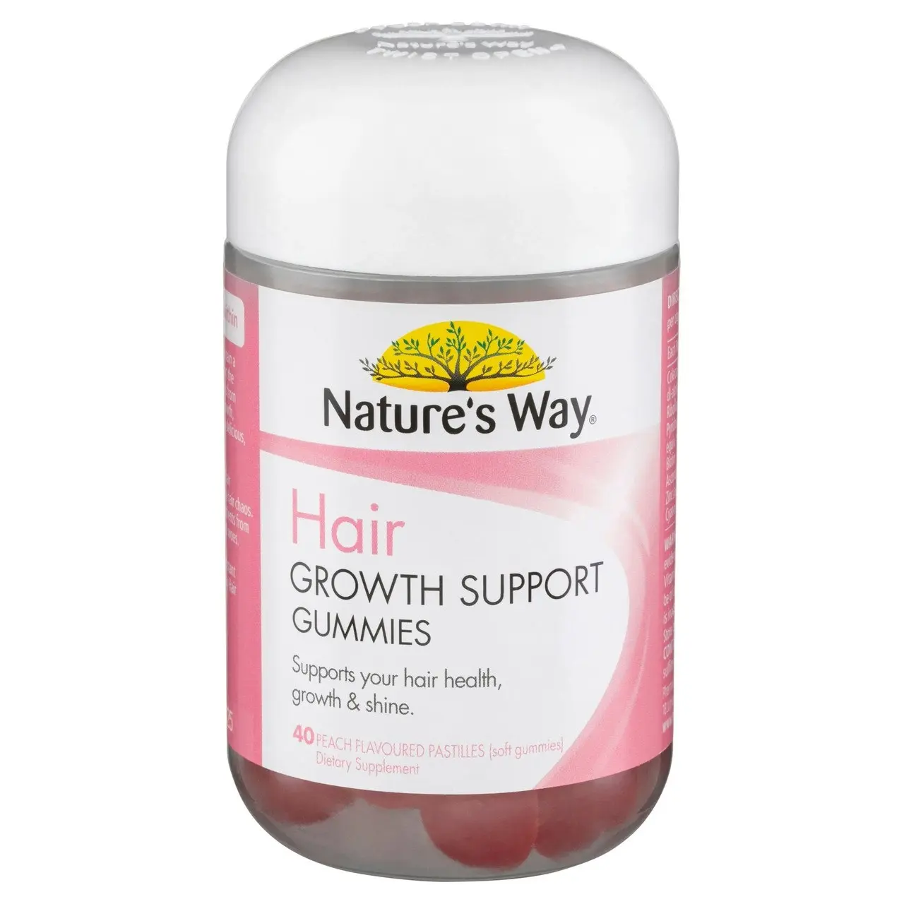 Nature's Way Hair Growth Support Gummies Peach 40 Pack