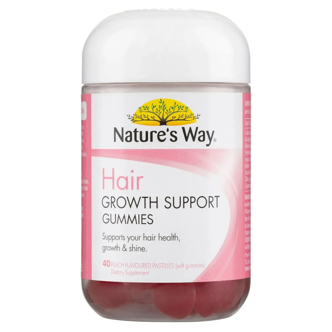 Nature's Way Hair Growth Support Gummies Peach 40 Pack