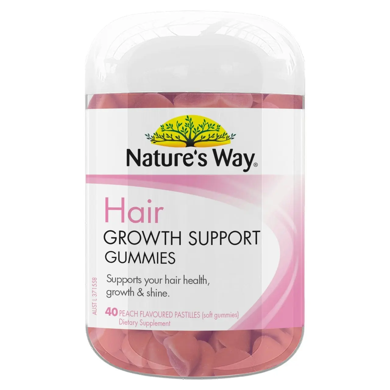 Nature's Way Hair Growth Support Gummies Peach 40 Pack