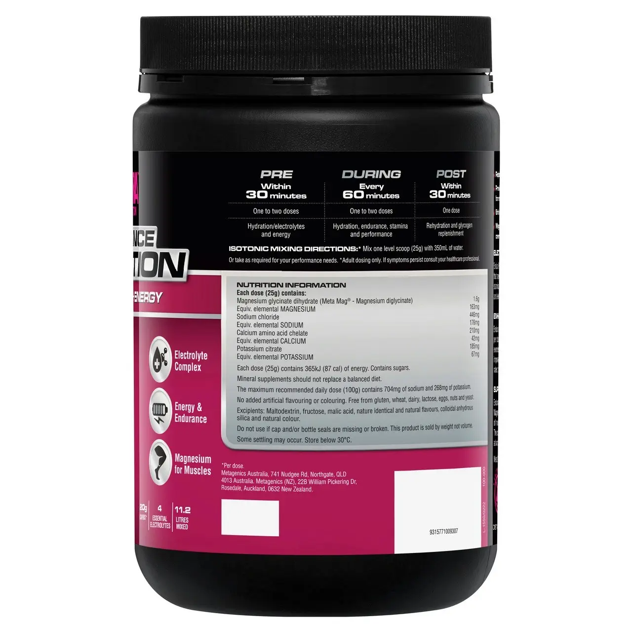 Endura Performance Hydration Raspberry 800g