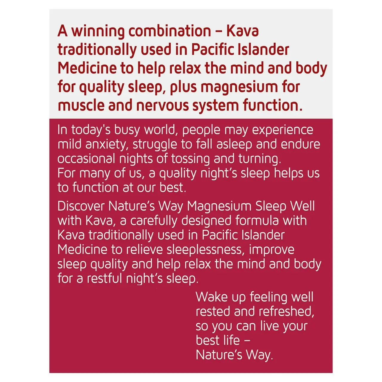 Nature's Way Magnesium Sleep Well with Kava 60 Tablets