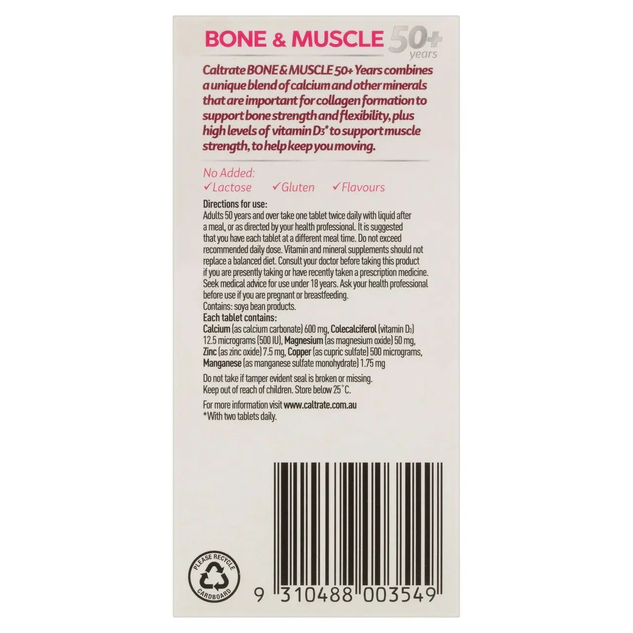 Caltrate Bone & Muscle 50+ Years 60 Tablets