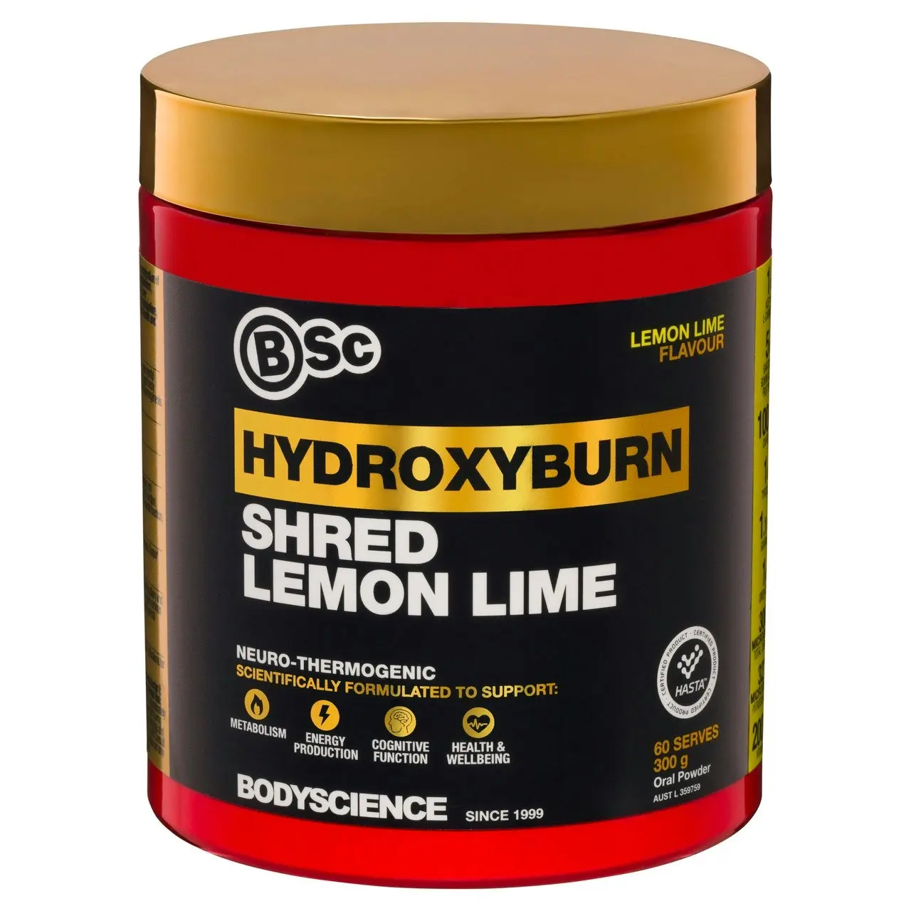 BSc HydroxyBurn Shred Lemon Lime Flavour 300g