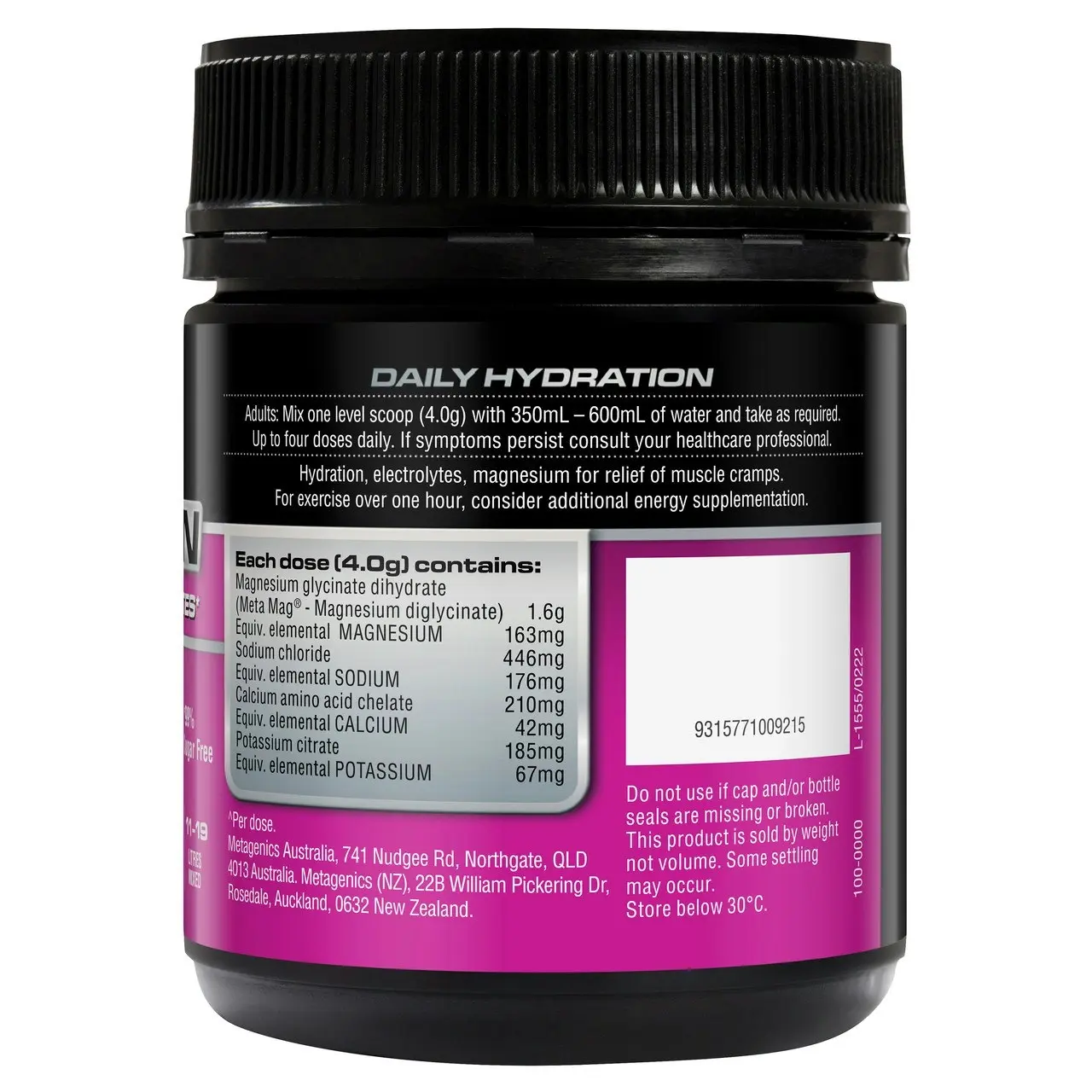 Endura Low Carb Hydration Grapeberry 128g