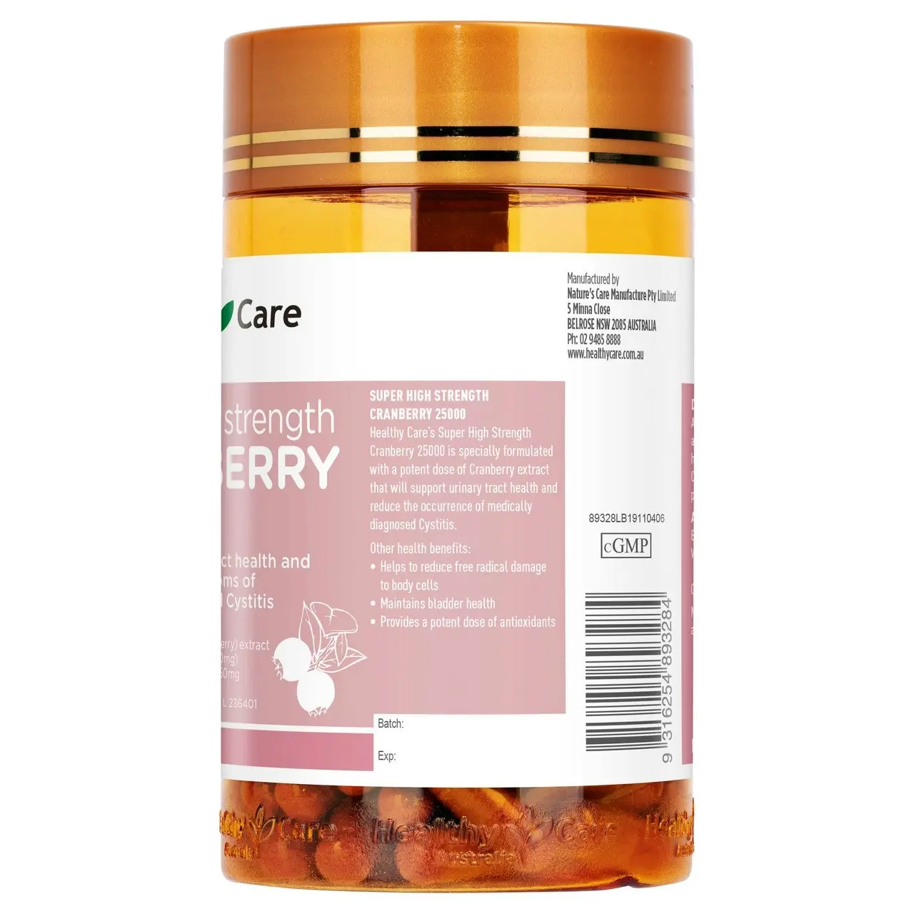 Healthy Care Super High Strength Cranberry 25000 90 Capsules