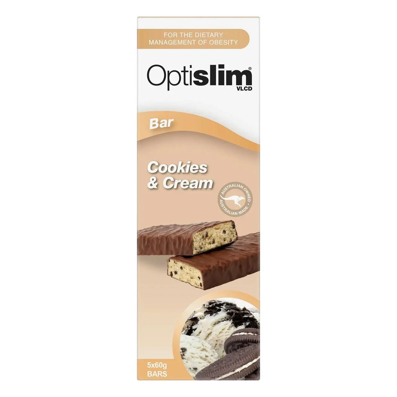 Optislim VLCD Cookies and Cream Bar 5x60g