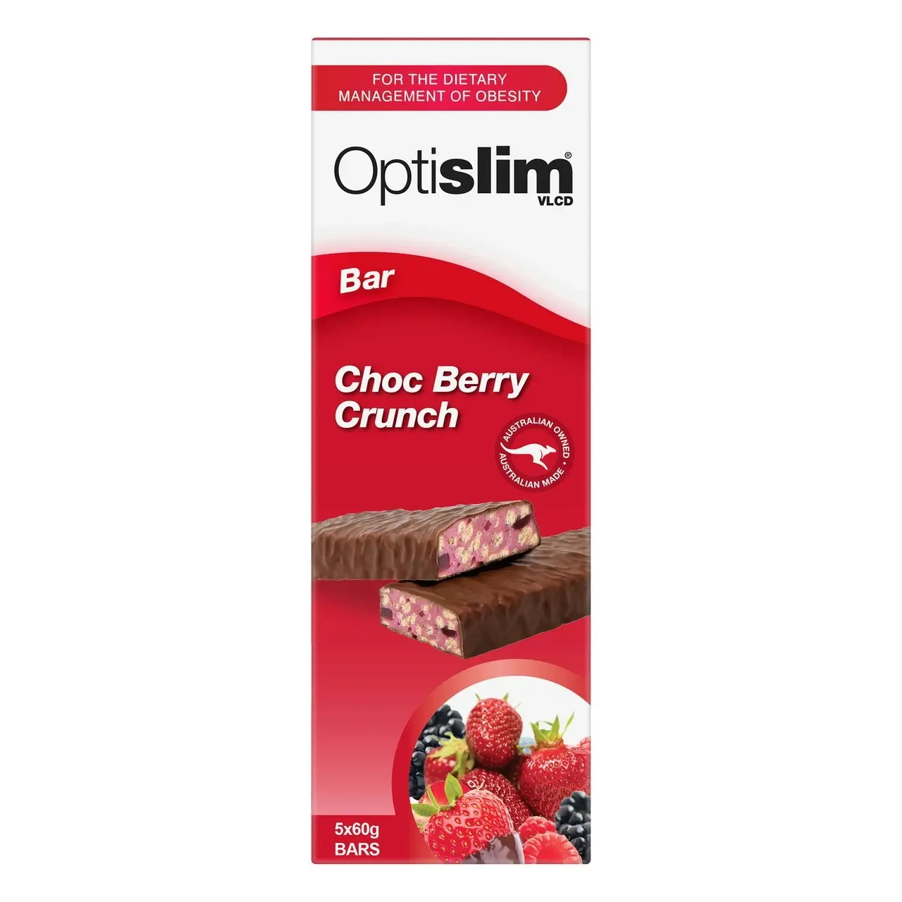 Optislim VLCD Choc Berry Crunch Bar 5x60g