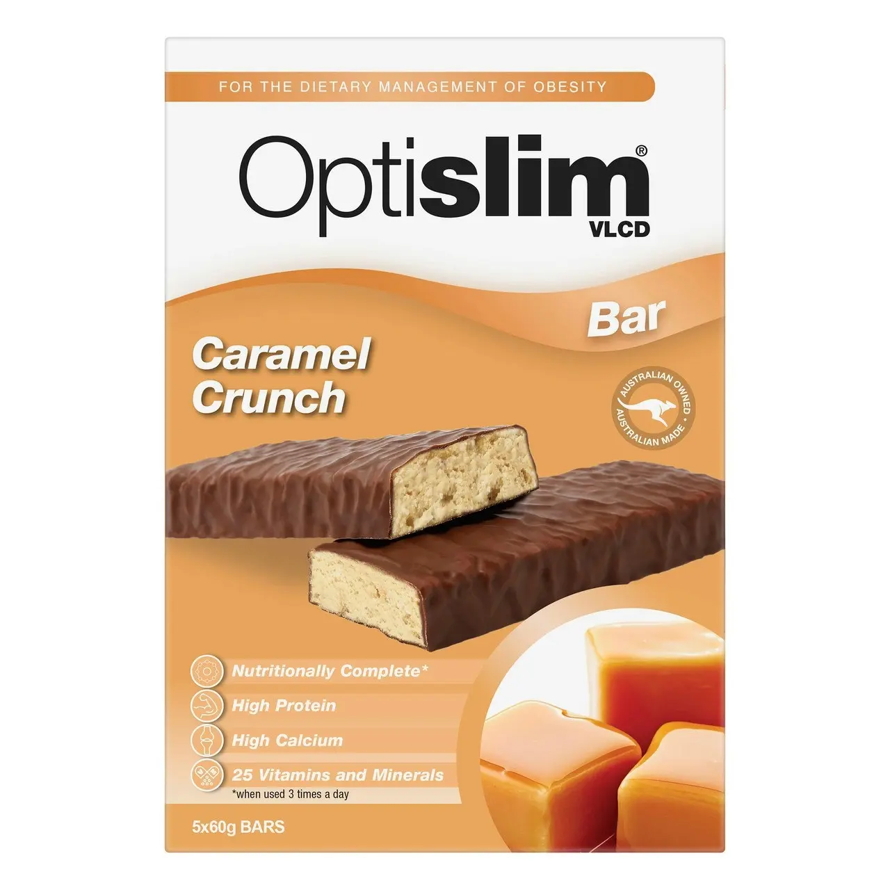 Optislim VLCD Caramel Crunch Bar 5x60g