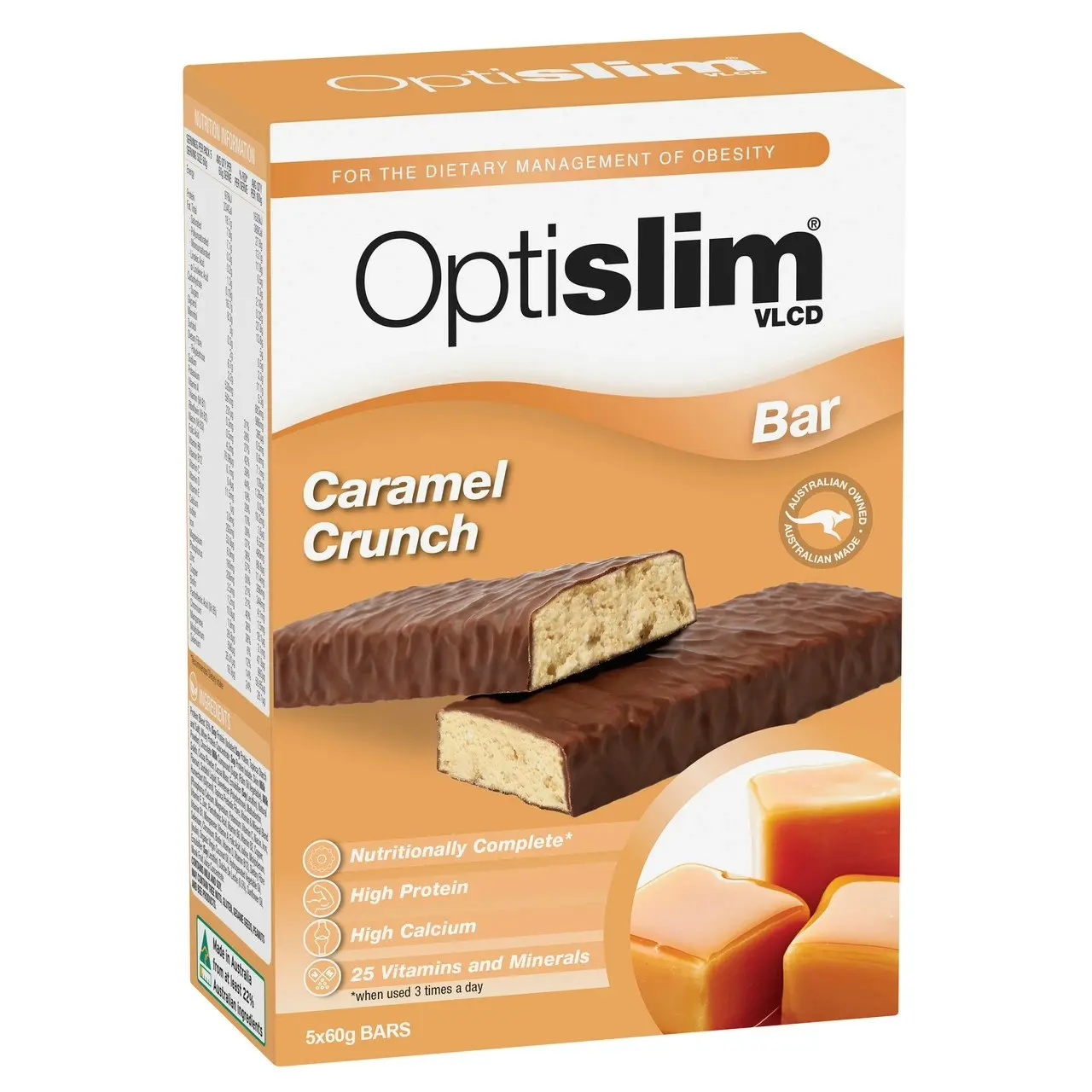 Optislim VLCD Caramel Crunch Bar 5x60g