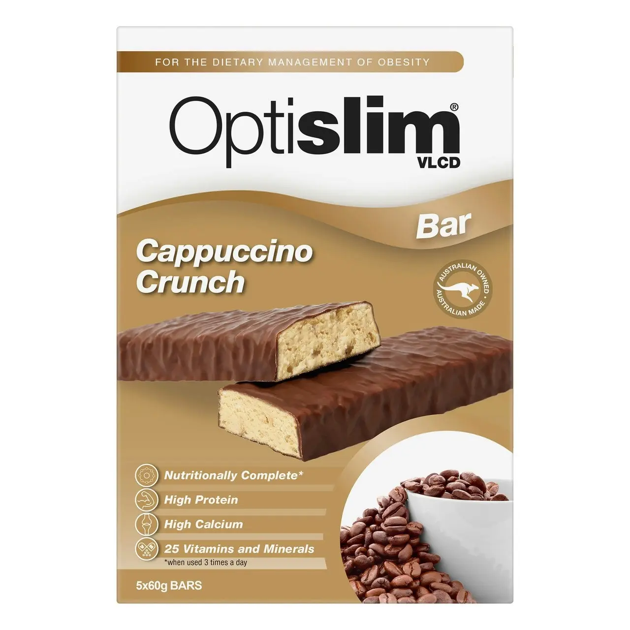 Optislim VLCD Cappucino Crunch Bar 5x60g