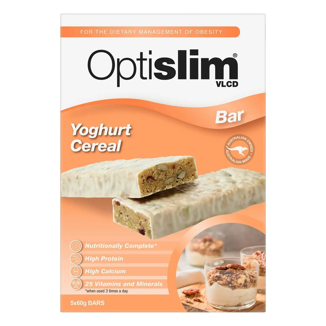 Optislim VLCD Yoghurt Cereal Bar 5x60g