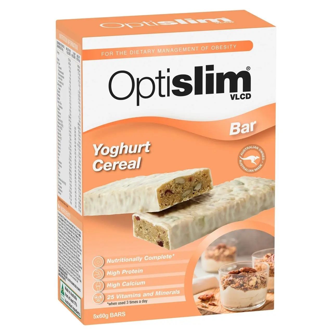 Optislim VLCD Yoghurt Cereal Bar 5x60g