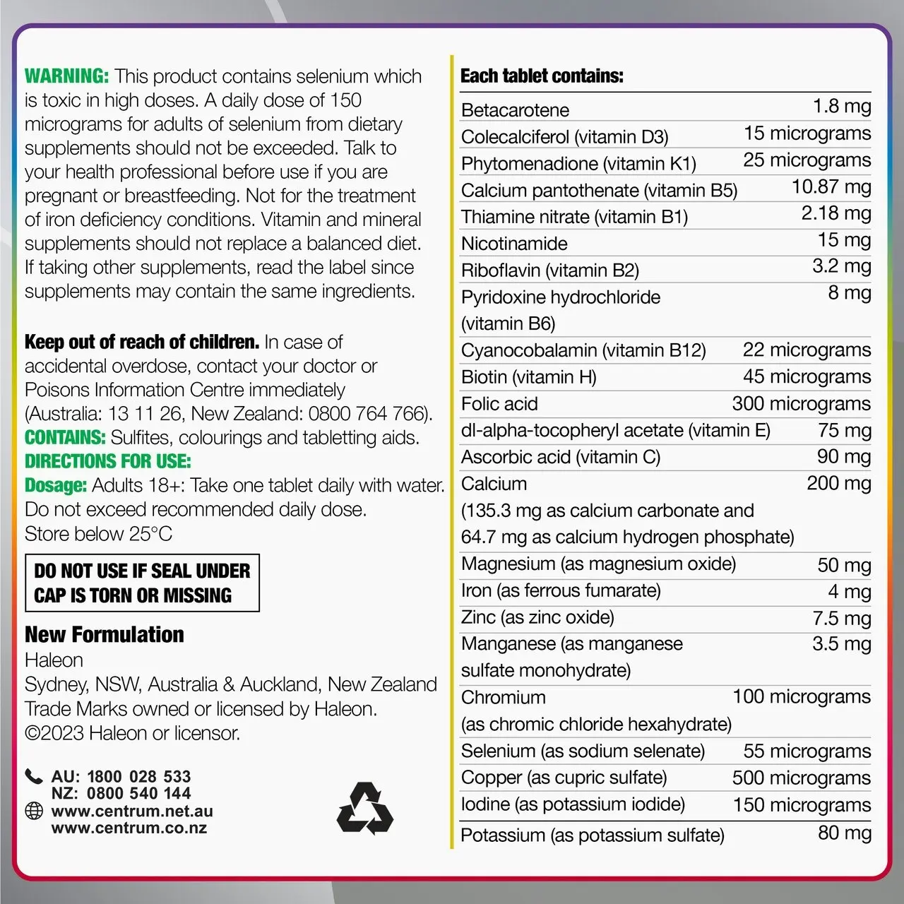 Centrum Advance 50+ Adults 100