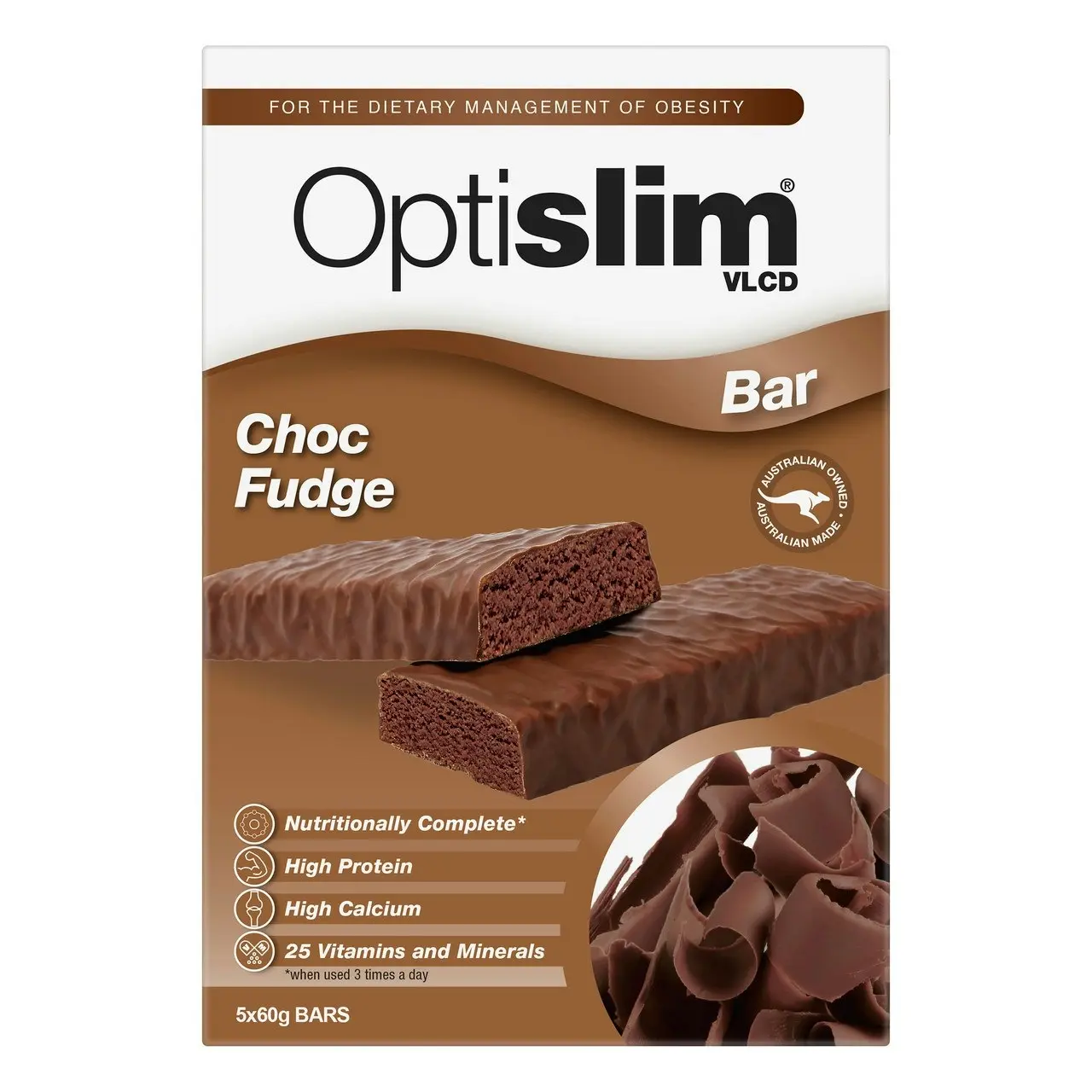 Optislim VLCD Choc Fudge Bar 5x60g