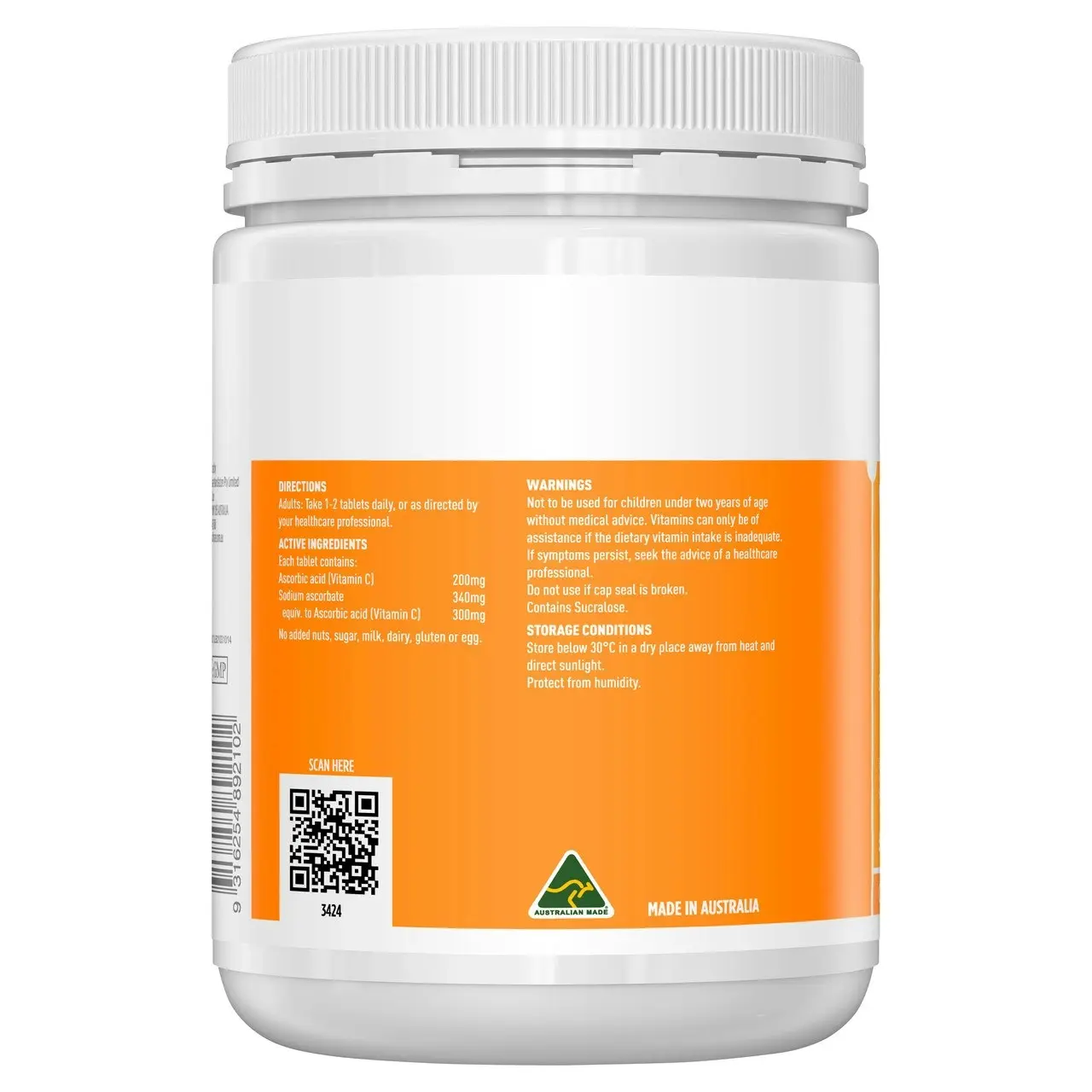 Healthy Care Vitamin C 500mg 500 Tablets