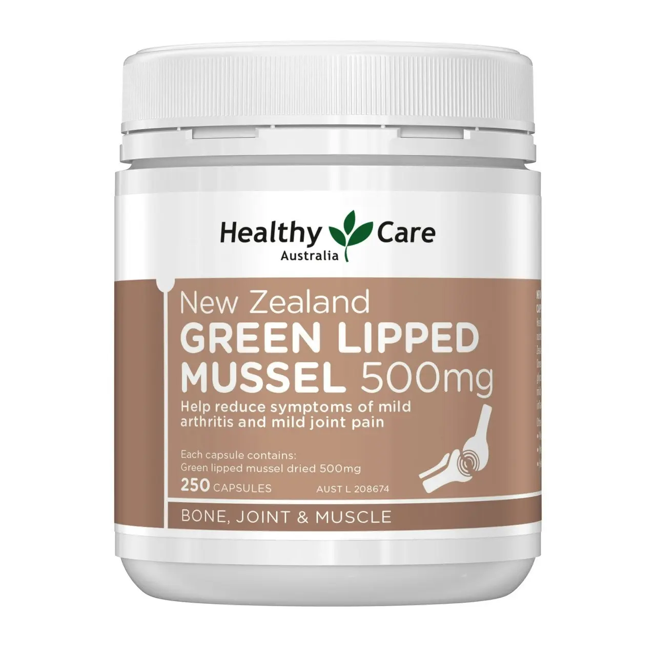 Healthy Care New Zealand Green Lipped Mussel 500mg 250 Capsules