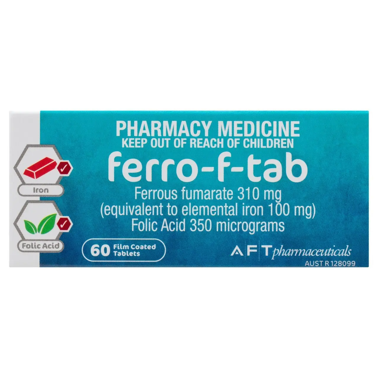 Ferro-F-Tab 310mg 60 Film Coated Tablets