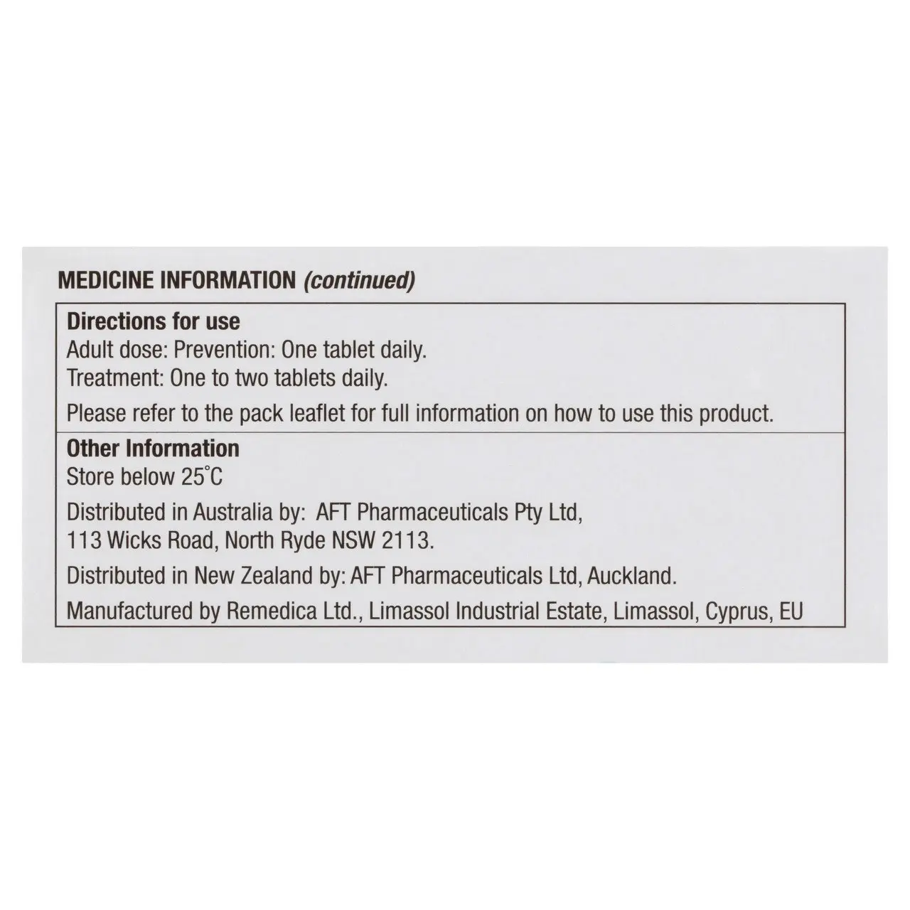 Ferro-F-Tab 310mg 60 Film Coated Tablets