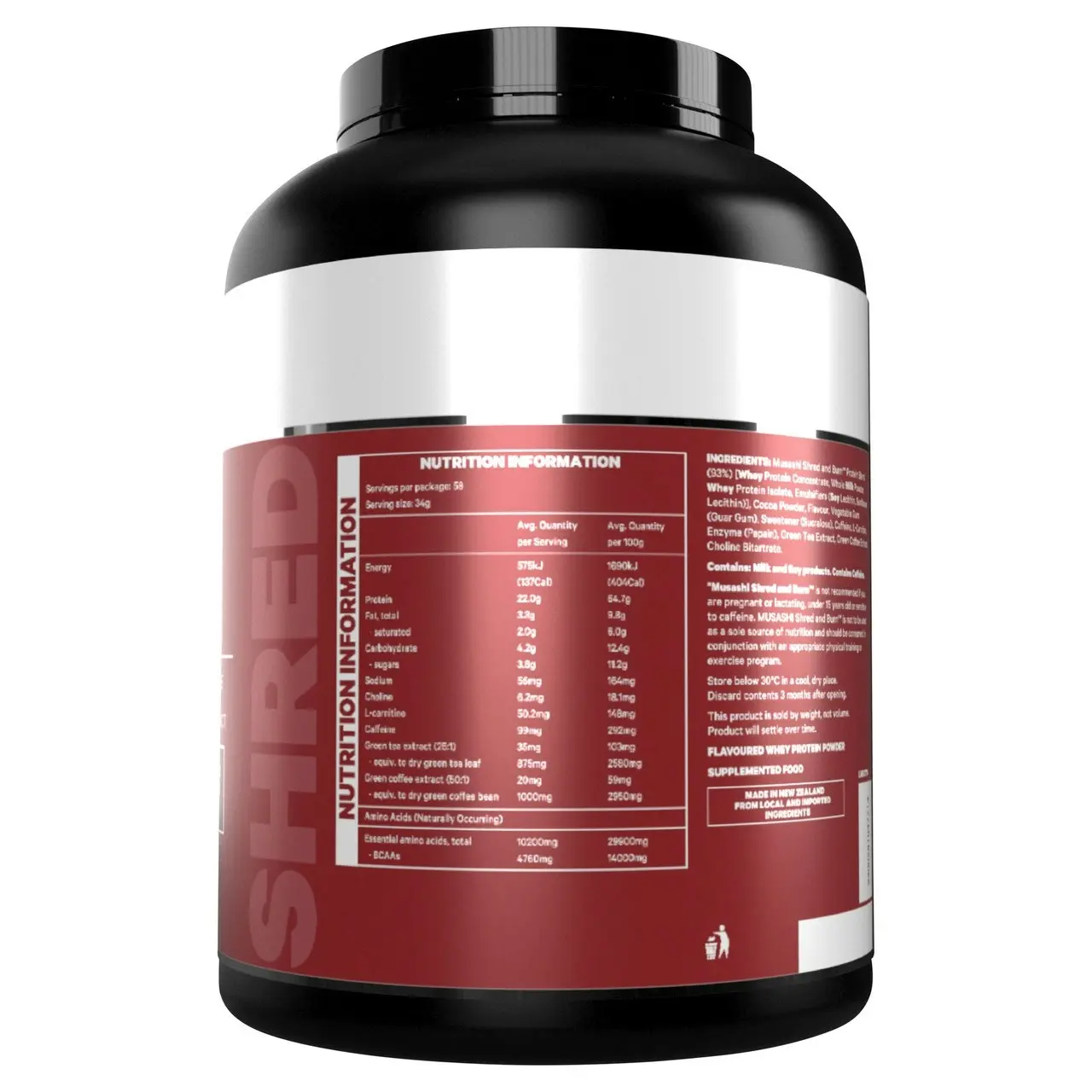 Musashi Shred & Burn Protein Powder Chocolate Milkshake 2kg